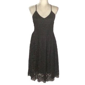Black Floral Lace Strappy Dress Size M